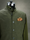 Positano Olive Pure Linen Sleeveless Jodhpuri