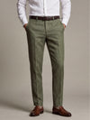 Positano Olive Tailored Fit Pure Linen Trouser