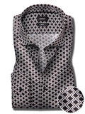 Diablo Black Printed Full Sleeve Single Cuff Slim Fit Party Wear Viscose Shirt