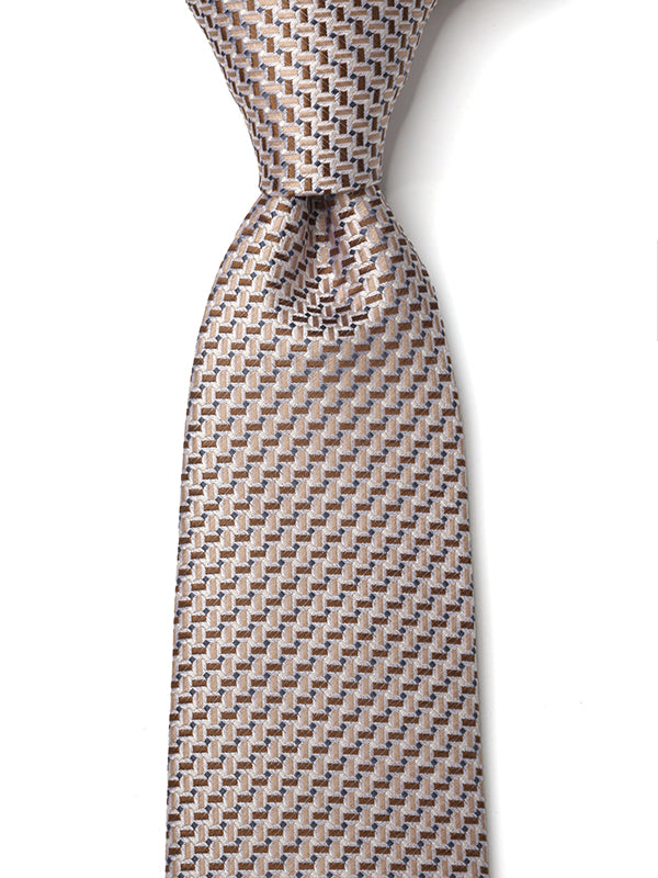 Campania Structure Solid Medium Beige Silk Tie