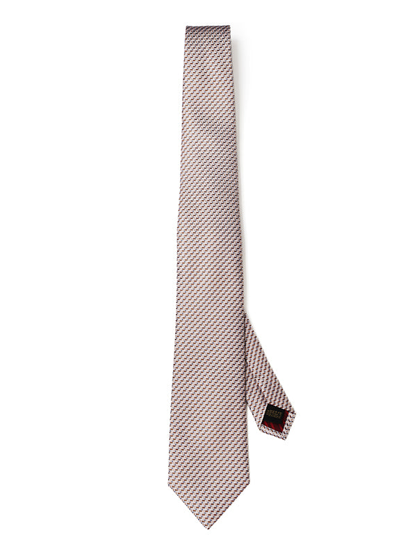 Campania Structure Solid Medium Beige Silk Tie
