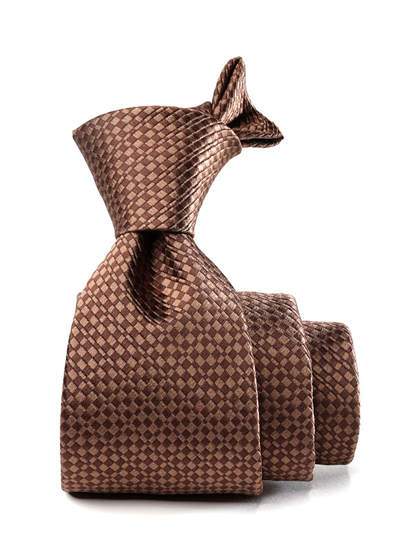Campania Structure Solid Dark Brown Silk Tie