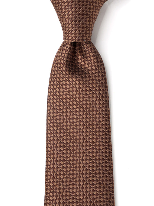 Campania Structure Solid Dark Brown Silk Tie