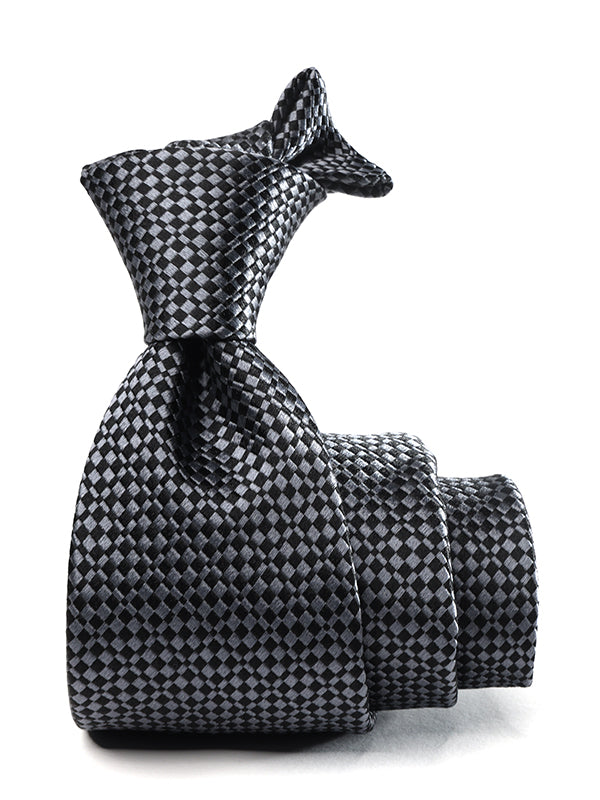 Campania Structure Solid Dark Grey Silk Tie