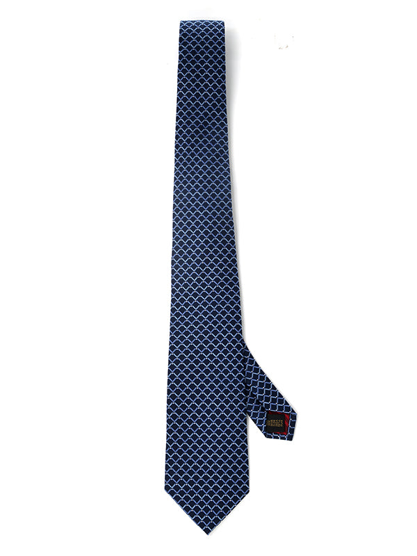 Como Checks Navy Silk Tie