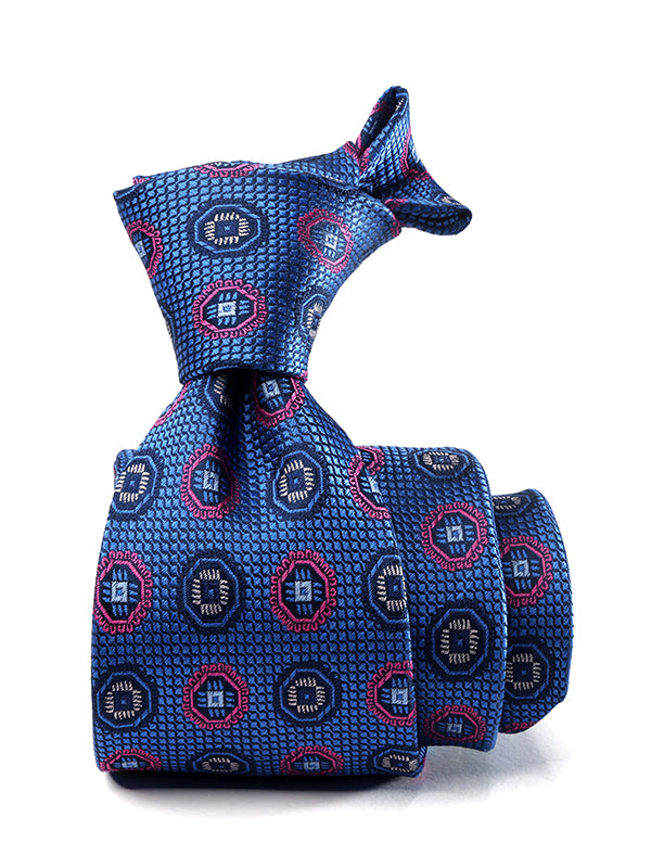 Florentine Minimal Medium Blue Silk Tie