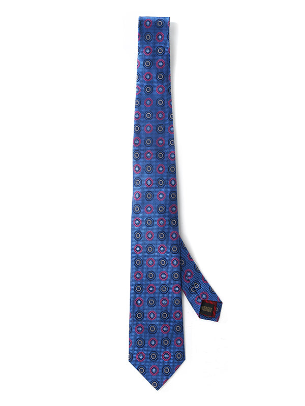 Florentine Minimal Medium Blue Silk Tie