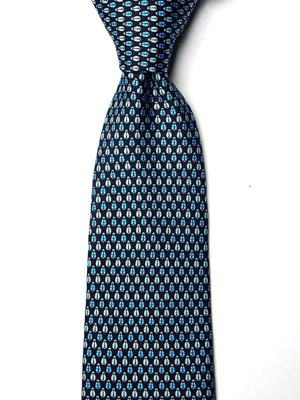 Saglia Printed Dark Blue Silk Tie