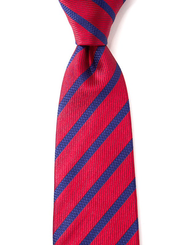Sicilia Striped Dark Red Silk Tie