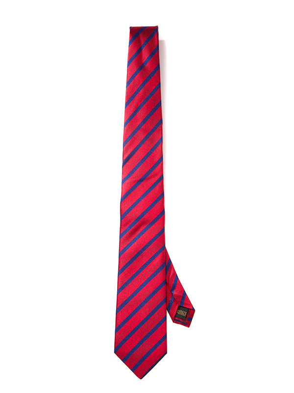 Sicilia Striped Dark Red Silk Tie