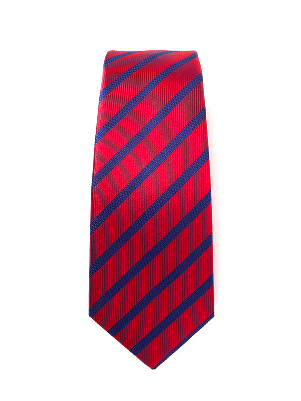 Sicilia Striped Dark Red Silk Tie