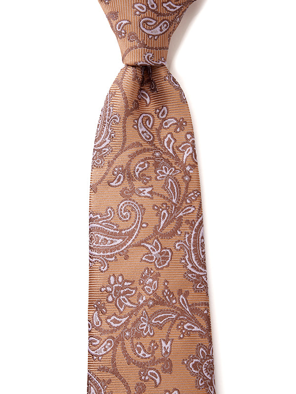 Torino All Over Dark Beige Silk Tie