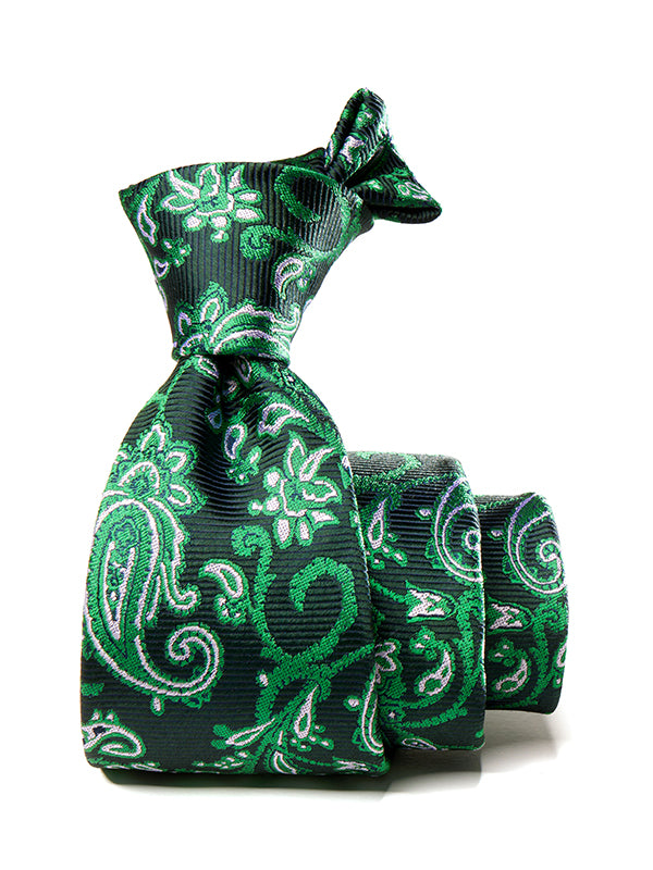 Torino All Over Medium Green Silk Tie