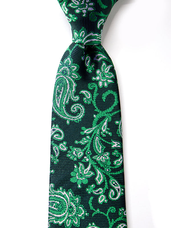Torino All Over Medium Green Silk Tie