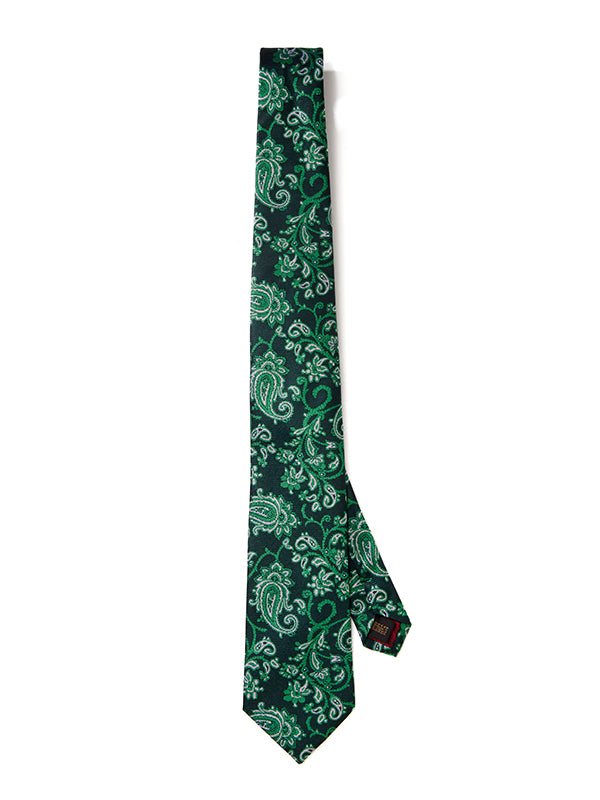 Torino All Over Medium Green Silk Tie