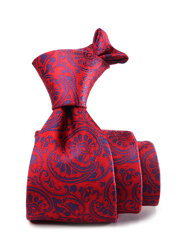 Torino All Over Dark Red Silk Tie