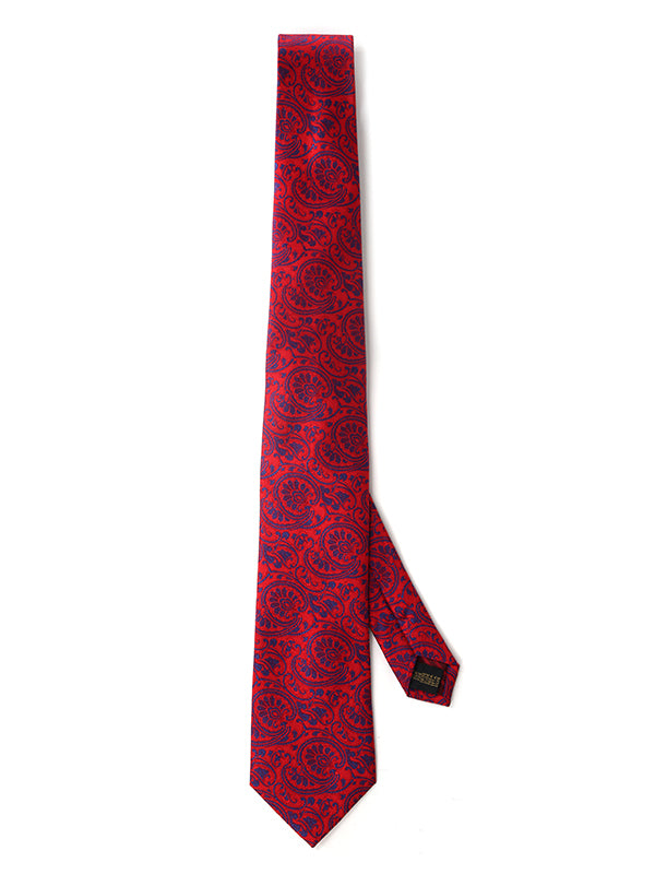 Torino All Over Dark Red Silk Tie