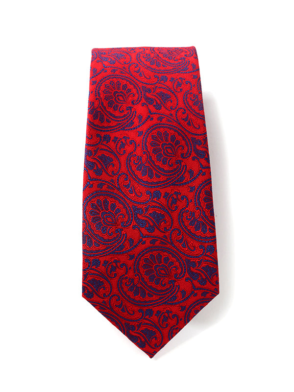Torino All Over Dark Red Silk Tie