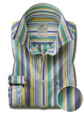 Mason Oxford Jade Striped Full Sleeve Tailored Fit Casual Cotton Shirt