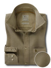 Formentera Oxford Olive Solid Full Sleeve Tailored Fit Casual Cotton Shirt