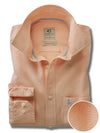 Diaz Oxford Garment Dyed Orange Solid Full Sleeve Tailored Fit Casual Cotton Shirt
