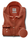Enzo Twill Garment Dyed Rust Solid Full Sleeve Tailored Fit Casual Cotton Shirt