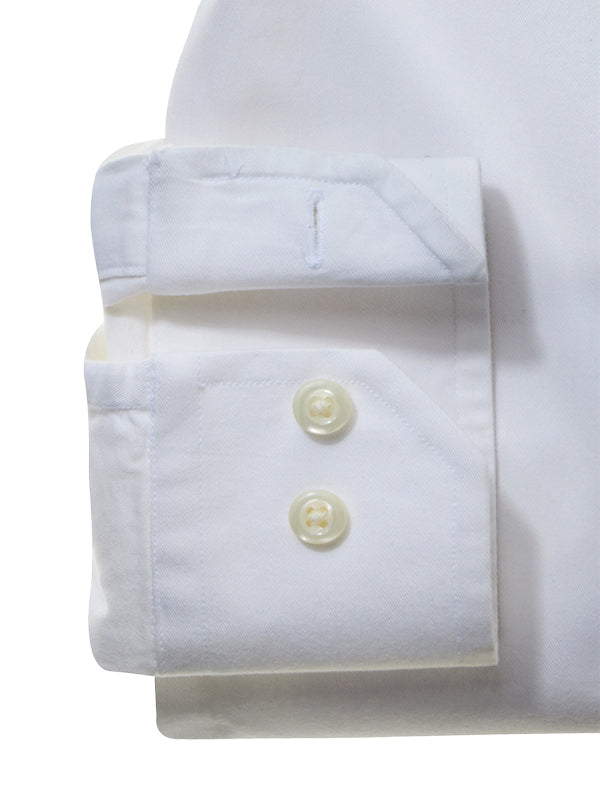 Enzo Twill Garment Dyed White Solid Full Sleeve Tailored Fit Casual Cotton Shirt