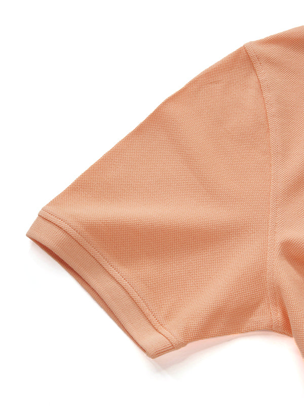 z3 Polo Garment Dyed Peach Solid Tailored Fit Casual Cotton T-Shirt
