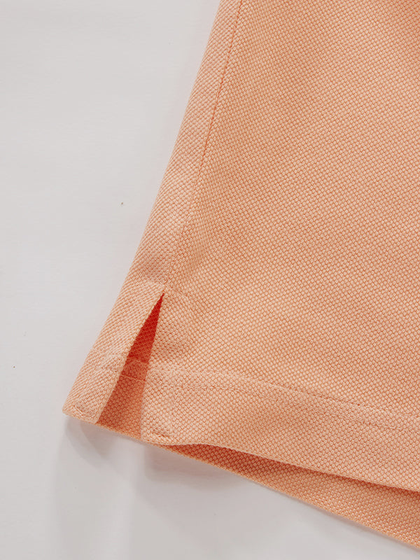 z3 Polo Garment Dyed Peach Solid Tailored Fit Casual Cotton T-Shirt