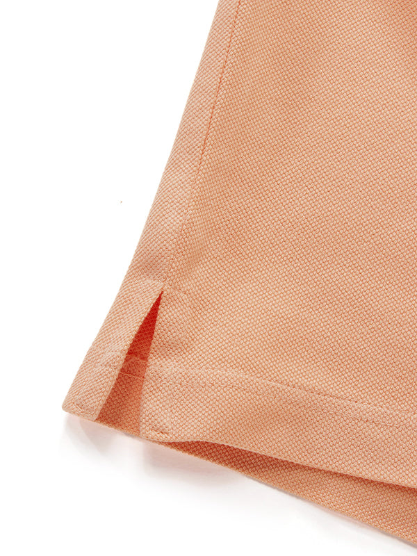 z3 Polo Garment Dyed Peach Solid Tailored Fit Casual Cotton T-Shirt