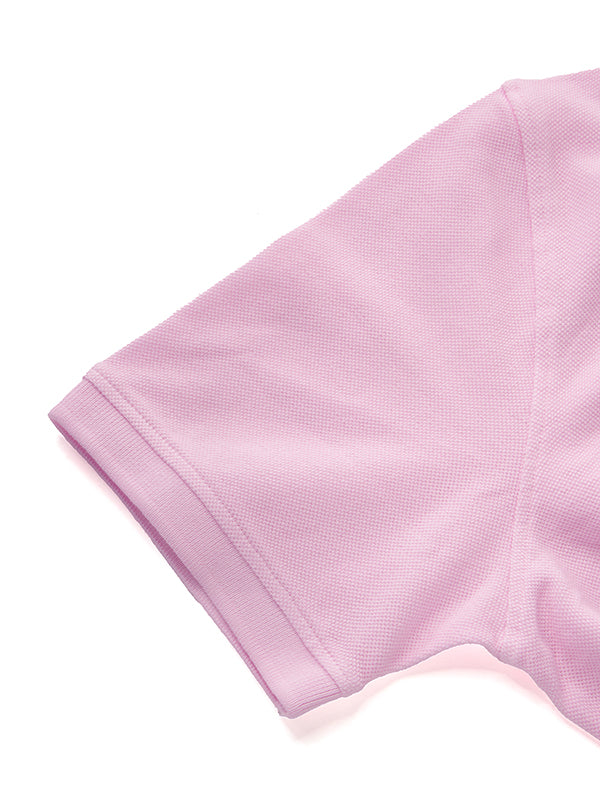 z3 Polo Garment Dyed Pink Solid Tailored Fit Casual Cotton T-Shirt