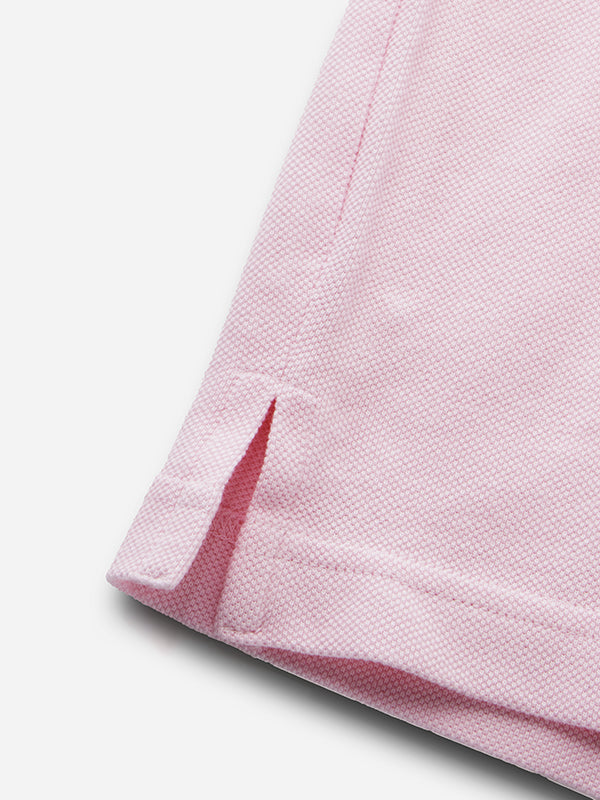 z3 Polo Garment Dyed Pink Solid Tailored Fit Casual Cotton T-Shirt