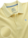 z3 Polo Garment Dyed Yellow Solid Tailored Fit Casual Cotton T-Shirt