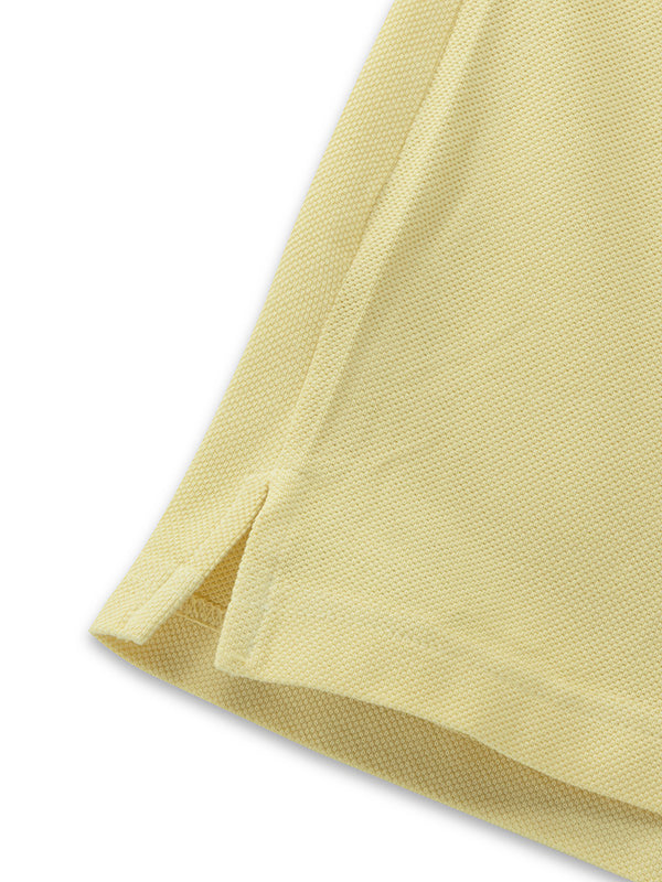 z3 Polo Garment Dyed Yellow Solid Tailored Fit Casual Cotton T-Shirt
