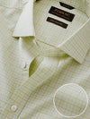 Barboni Olive Check Half Sleeve Classic Fit Classic Formal Egyptian Giza Silk Touch Cotton Shirt