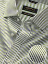 Barboni Olive Striped Full Sleeve Single Cuff Classic Fit Classic Formal Silk Touch Egyptian Giza Cotton Shirt