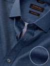 Bassano Navy Printed Full Sleeve Single Cuff Classic Fit Semi Formal Dark Cotton Shirt