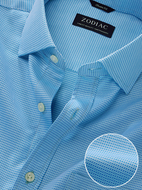 Cascia Turquoise Solid Full Sleeve Single Cuff Classic Fit Classic Formal Cotton Shirt
