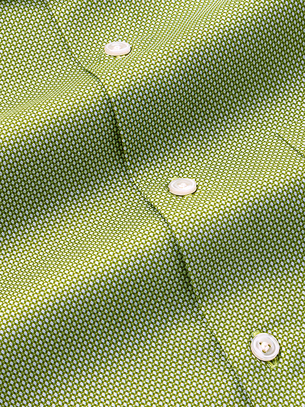 Cascia Olive Solid Full Sleeve Single Cuff Tailored Fit Classic Formal Cotton Shirt