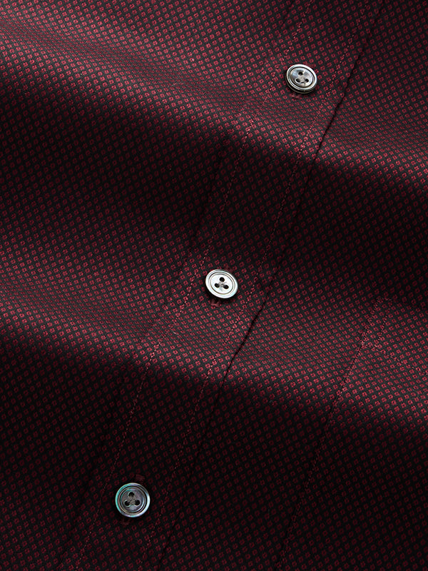 Chianti Maroon Solid Full Sleeve Single Cuff Classic Fit Semi Formal Dark Cotton Shirt