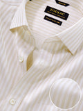 Da Vinci Sand Solid Full Sleeve Double Cuff Classic Fit Classic Formal Two Ply Mercerized Cotton Shirt