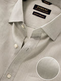 Positano Light Grey Solid Half Sleeve Classic Fit Semi Formal European Flax Linen Shirt