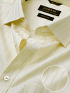 Marchetti Cream Striped Full Sleeve Single Cuff Classic Fit Classic Formal Cotton Shirt