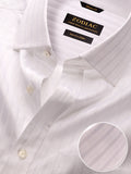 Marchetti White Striped Full Sleeve Single Cuff Classic Fit Classic Formal Cotton Shirt