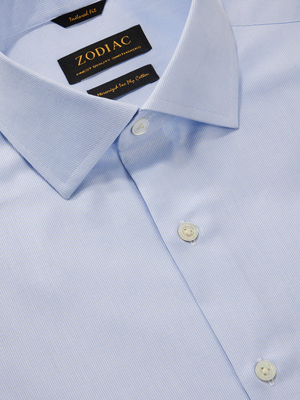 Marinetti Sky Solid Full Sleeve Single Cuff Tailored Fit Classic Formal Two Ply Mercerized Cotton Shirt