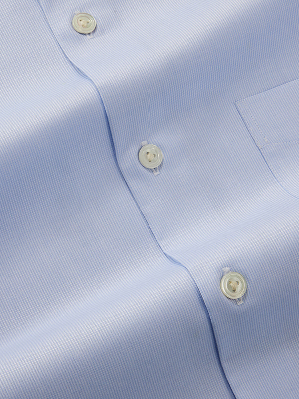 Marinetti Sky Solid Full Sleeve Single Cuff Tailored Fit Classic Formal Two Ply Mercerized Cotton Shirt