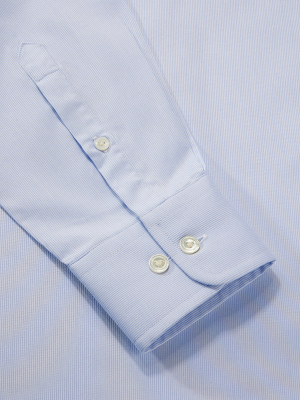 Marinetti Sky Solid Full Sleeve Single Cuff Tailored Fit Classic Formal Two Ply Mercerized Cotton Shirt