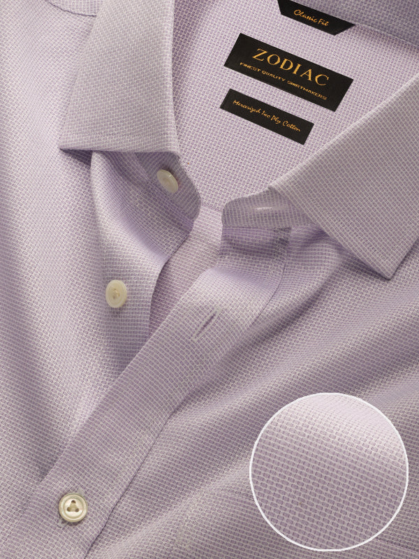 Matera Lilac Solid Full Sleeve Single Cuff Classic Fit Classic Formal Two Ply Mercerized Cotton Shirt