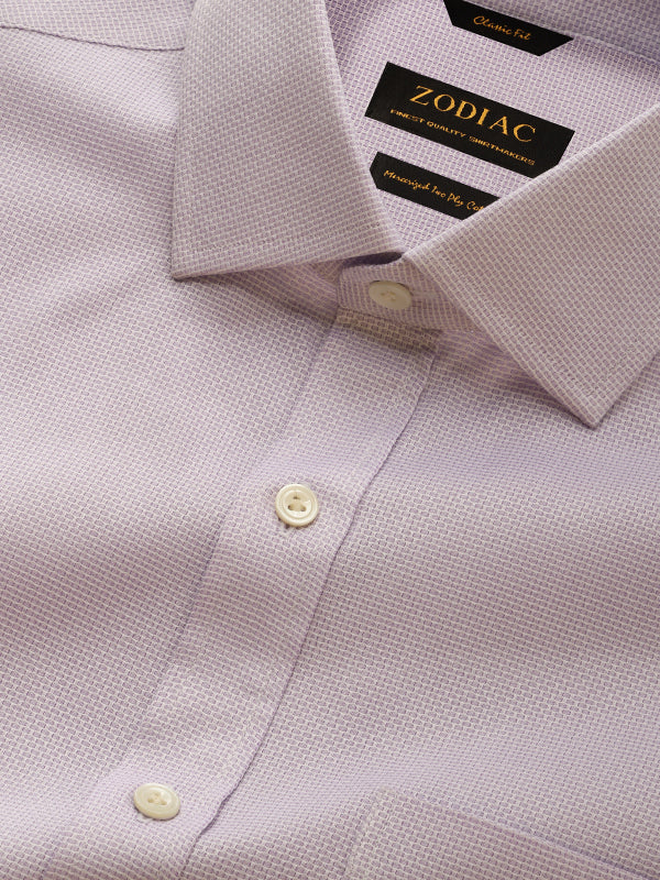 Matera Lilac Solid Full Sleeve Single Cuff Classic Fit Classic Formal Two Ply Mercerized Cotton Shirt