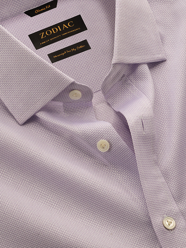 Matera Lilac Solid Full Sleeve Single Cuff Classic Fit Classic Formal Two Ply Mercerized Cotton Shirt